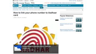 
                            6. How to link your phone number to Aadhaar card - The Economic Times
