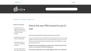 
                            1. How to link your PS4 account to your E-mail – Gaijin Support