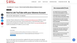 
                            11. How to Link YouTube with your Adsense Account - ShoutMeLoud