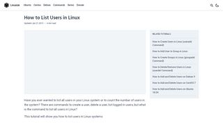 
                            12. How to List Users in Linux | Linuxize