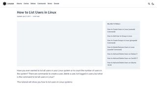 
                            6. How to List Users in Linux | Linuxize