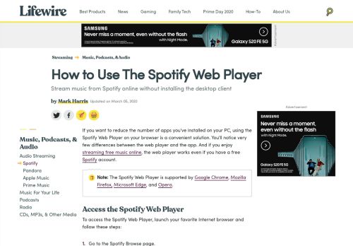 
                            1. How to Listen to Spotify Using Just a Web Browser - Lifewire