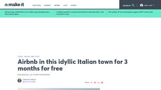 
                            11. How to live in Italy for free thanks to Airbnb - CNBC.com