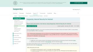 
                            2. How to lock and locate a lost device using Kaspersky Internet Security ...