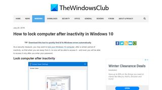 
                            9. How to lock computer after inactivity in Windows 10 - The Windows Club