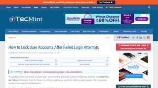 
                            12. How to Lock User Accounts After Failed Login Attempts - Tecmint