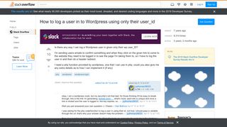 
                            4. How to log a user in to Wordpress using only their user_id - Stack ...