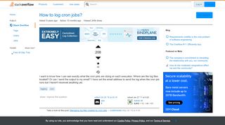 
                            4. How to log cron jobs? - Stack Overflow