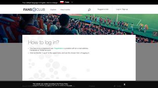 
                            3. How to log in? - About FANS4CLUB