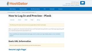 
                            10. How to Log In and Preview - Plesk « HostGator.com Support Portal