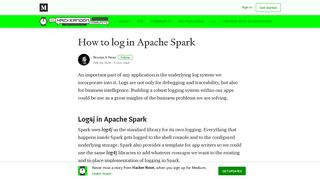 
                            8. How to log in Apache Spark – Hacker Noon