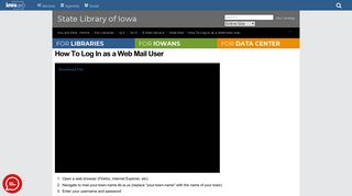 
                            6. How To Log In as a Web Mail User — State Library of Iowa