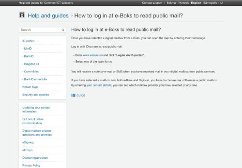 
                            5. How to log in at e-Boks to read public mail? | eid.difi.no