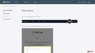 
                            3. How to log in - Bitrue