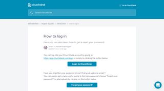 
                            11. How to log in | ChurchDesk Academy