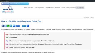 
                            9. How to LOG IN for the ICT Olympiad Online Test | Passnownow.com