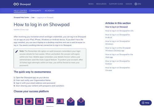 
                            2. How to log in on Showpad – Showpad