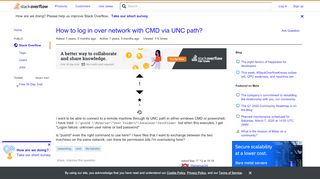 
                            5. How to log in over network with CMD via UNC path? - Stack Overflow