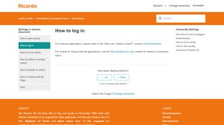 
                            9. How to log in – ricardo.ch Hilfe