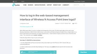 
                            2. How to log in the web-based management interface of ... - TP-Link