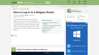 
                            11. How to Log In to a Netgear Router (with Pictures) - wikiHow