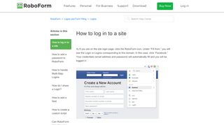 
                            4. How to log in to a site – RoboForm