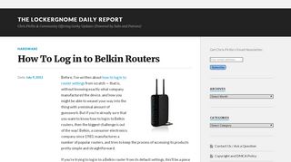 
                            12. How To Log in to Belkin Routers - The LockerGnome Daily Report