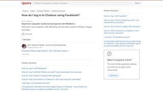 
                            7. How to log in to Chatous using Facebook - Quora