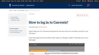 
                            7. How to log in to Converis? — Digital Services
