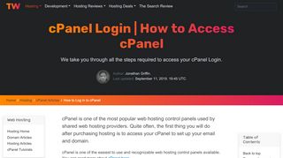 
                            12. How to Log In to cPanel - 3 Different Methods | The Webmaster