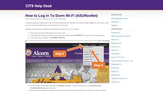 
                            10. How to Log in To Dorm Wi-Fi (ASUResNet) | CITS Help Desk