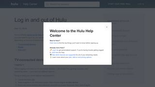 
                            2. How to log in to Hulu on devices with an iTunes-billed ... - Hulu Help