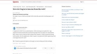 
                            11. How to log in to imo.im from the web - Quora