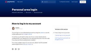 
                            2. How to log in to my account – ePayments | Help Center