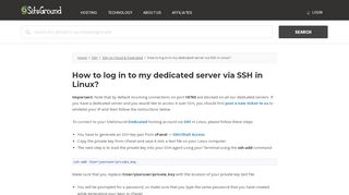 
                            3. How to log in to my dedicated server via SSH in Linux? - SiteGround