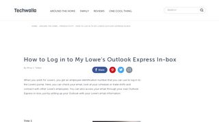 
                            6. How to Log in to My Lowe's Outlook Express In-box | Techwalla.com