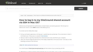 
                            9. How to log in to my SiteGround shared account via SSH in Mac OS?