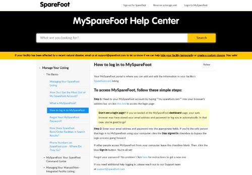 
                            4. How to log in to MySpareFoot – The MySpareFoot Help Center