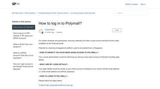 
                            2. How to log in to Polymall? – Self Help Centre - PACE Academy