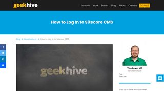 
                            1. How to Log In to Sitecore CMS | GeekHive