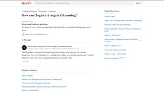 
                            4. How to log in to Stargate E-Learning - Quora