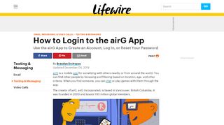 
                            2. How to Log In to the airG App - Lifewire
