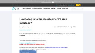 
                            2. How to log in to the cloud camera's Web Interface? | TP-Link