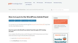 
                            8. How to Log in to the WordPress Admin Panel | pair Networks ...