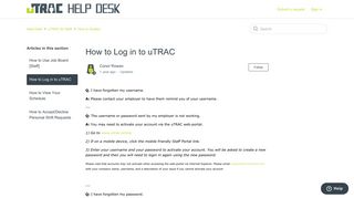 
                            3. How to Log in to uTRAC – Help Desk