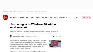 
                            8. How to log in to Windows 10 with a local account - CNET