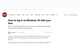 
                            10. How to log in to Windows 10 with your face - CNET