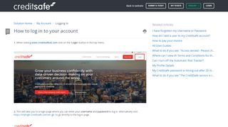 
                            11. How to log in to your account : Creditsafe Master