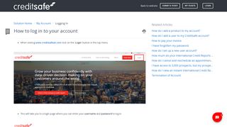 
                            4. How to log in to your account : Creditsafe UK