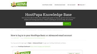 
                            5. How to log in to your HostPapa Basic or Advanced email account ...